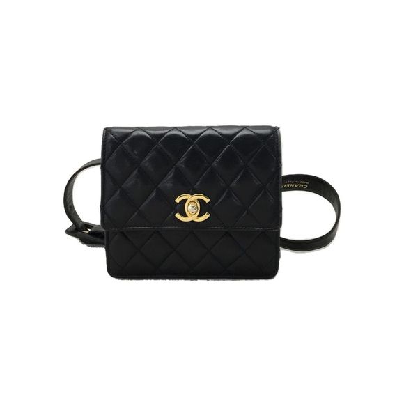 Chanel Matelasse Waist Bag Leather Black - Picture 1 of 8